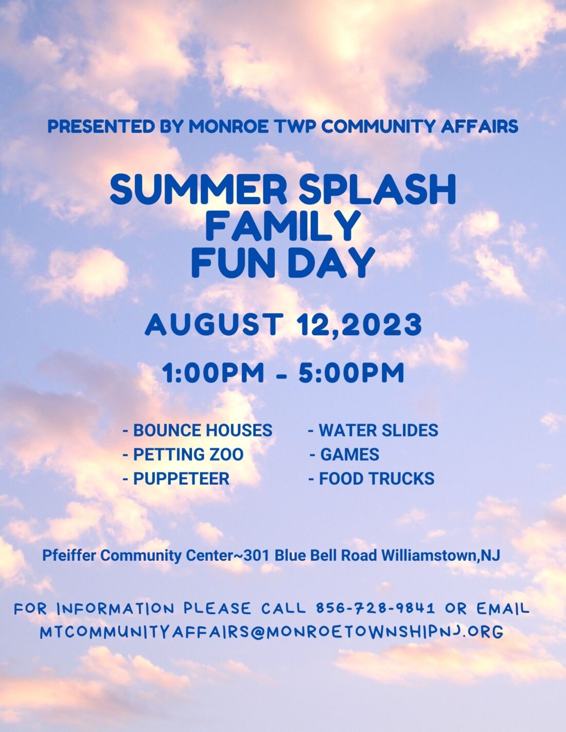 2023 Summer Splash Family Fun Day Flyer